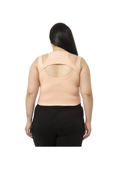 Disentis Büyük Beden Göğüs Dekolteli Fitilli Kaşkorse Somon Body-somon Somon