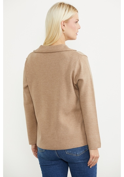 Sementa Oversize Cepli Triko Ceket - Bej