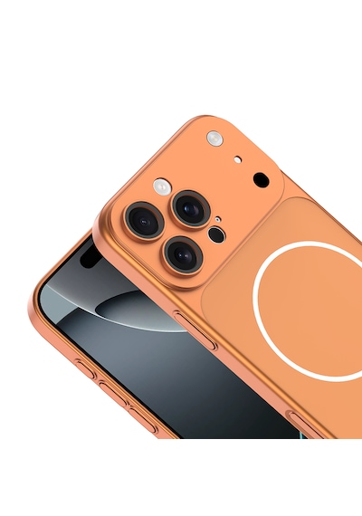 Apple Uyumlu iPhone 14 Pro Max Kılıf 17 Pro Max Görünümlü Kılıf M-safe Şarj Özellikli Premium Pürüzsüz Şık Kapak Gümüş