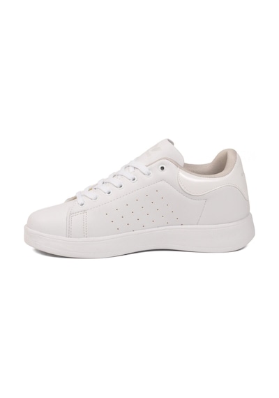 Walkway Beyaz Bağcıklı Hafif Unisex Cilt Spor Ayakkabı Costa G