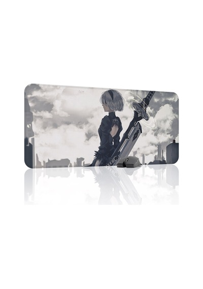 Nier: Automata Kaymaz Dikişli Kauçuk Oyuncu Mousepad V1 - 90x40 Xxl Gaming Mouse Pad Fare Altlığı