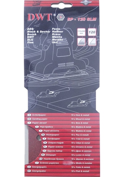 DWT SP-60SLM Dikdörtgen Delikli Zımpara Kağıdı 115 x 280 MM 60 Kum