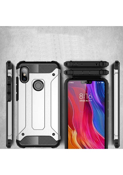 Kilifone - Xiaomi Redmi 6 Uyumlu - Kılıf Çift Katman Koruyucu Crash Military Tank Kılıf - Kırmızı Kırmızı