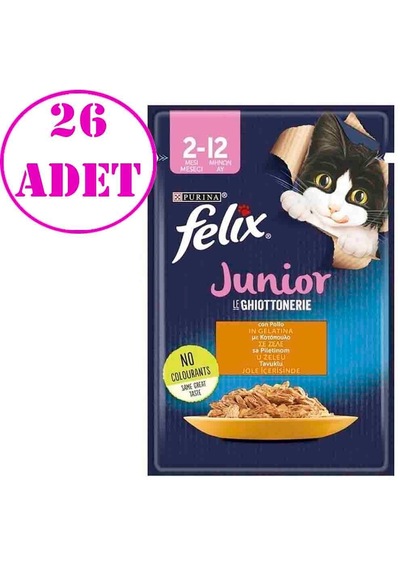 Felix Tavuklu Yaş Yavru Kedi Maması 85 Gr 26 Ad