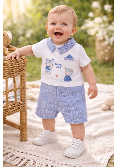 Uğur Bebe %100 Pamuk Erkek Bebek Tulum Yakalı Kısa Kollu Alttan Çıtçıtlı Yazlık Tek Parça Bebek Tulum Mavi Mavi Uğur Bebe %100 Pamuk Erkek Bebek Tulum Yakalı Kısa Kollu Alttan Çıtçıtlı Yazlık Tek Parça Bebek Tulum Mavi Mavi