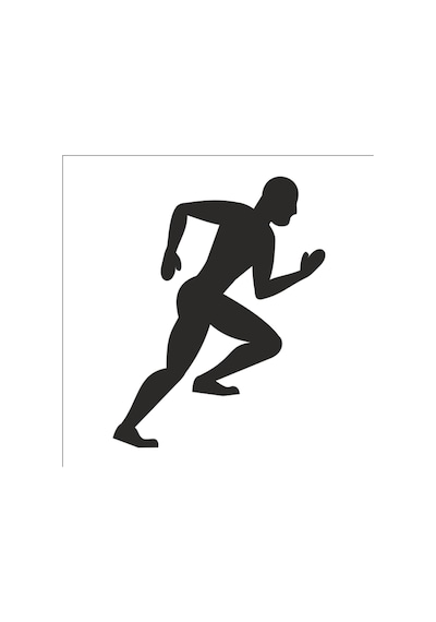 Koşan Sporcu Folyo Sticker 100cm Uzunluk Siyah