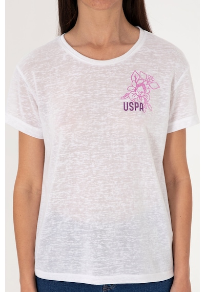 U.S. Polo Assn. Kadın Beyaz Bisiklet Yaka Tişört 50299755-VR013