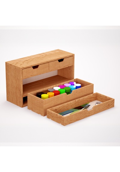 Desna Üç Katlı Dört Çekmeceli Mini Dolap 34 Cm X 12.1 Cm X 19.6 Cm Woodsaka Doğal Ahşap