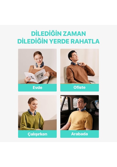 Skg G7 Pro Fold Tens-Ems Akıllı Boyun Masaj Aleti/Robotu, Mobil App Desteği, Özel Isı Terapisi Lacivert