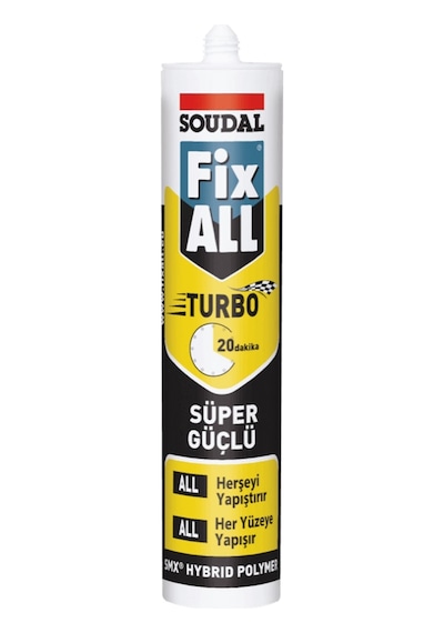 Soudal Fix All Turbo Hızlı V Süper Güçlü Yapıştırıcı 290 Ml Beyaz Beyaz