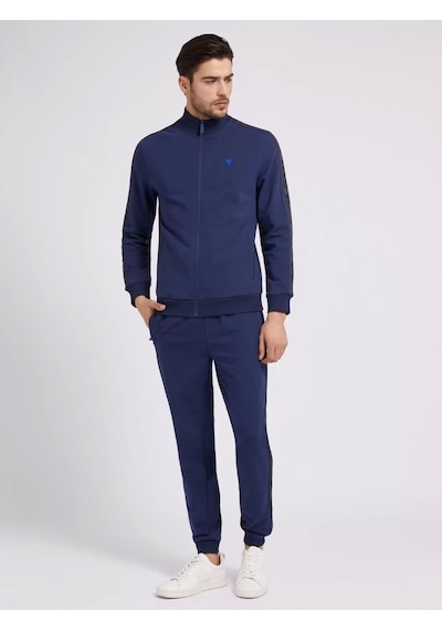 Guess Erkek Tamamı Fermuarlı Koyu Mavi Sweatshirt Lacivert