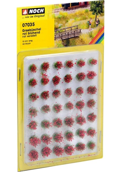 Noch 7035 Çiçek Öbekleri, Kırmızı, 6 Mm. 42 Adet Diorama Malzemesi-54576