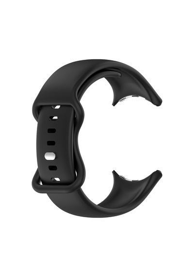 Caseonn Google Pixel Watch 4 45mm Kordon Esnek Spor Silikon Kayış Siyah
