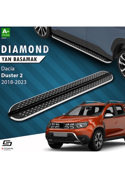 S-dizayn Dacia Duster 2 Diamond Krom Yan Basamak 183 Cm 2018-2023 A+ Kalite