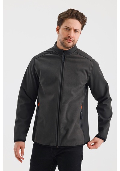 Alexandergardi Alexandergardı Dik Yaka Fermuarlı Astarsız İçi Polar Su İtici Softshell Kumaş Mont E24-mnt-02 001