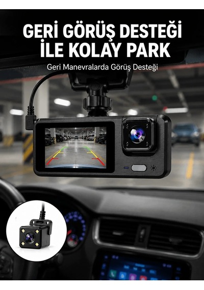 Lb 1080p 3 Kameralı Araç Dvr Döngü Kayıt Ve Geri Görüş Özellikli Yeni Nesil