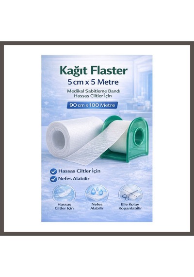 Bezos Kağıt Flaster 5 Cm X 5 M Medikal Sabitleme Bandı Hassas Ciltler İçin 1 Adet Nxrlvng