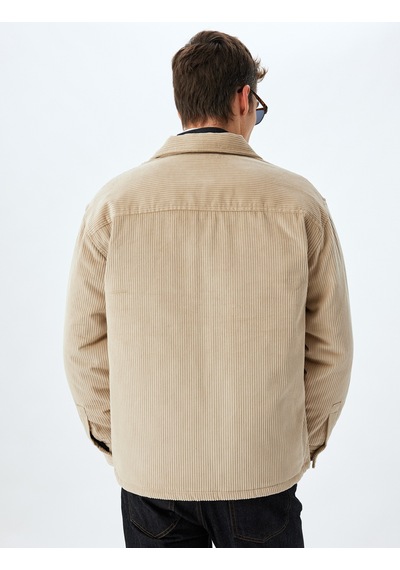 Koton Slim Fit Ceket Fitilli Kadife Gömlek Yaka Kapaklı Cep Detaylı Pamuklu Bej 5wam20118hw Ekru Koton Slim Fit Ceket Fitilli Kadife Gömlek Yaka Kapaklı Cep Detaylı Pamuklu Bej 5wam20118hw Ekru