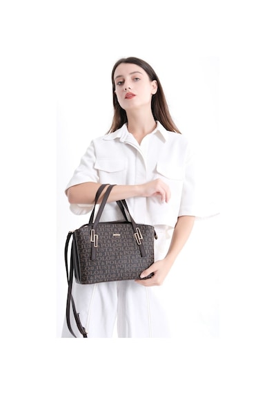 Just Polo Kadın Kahverengi Taba Baskı Desenli Omuz Çantası 2066-mh 15078518