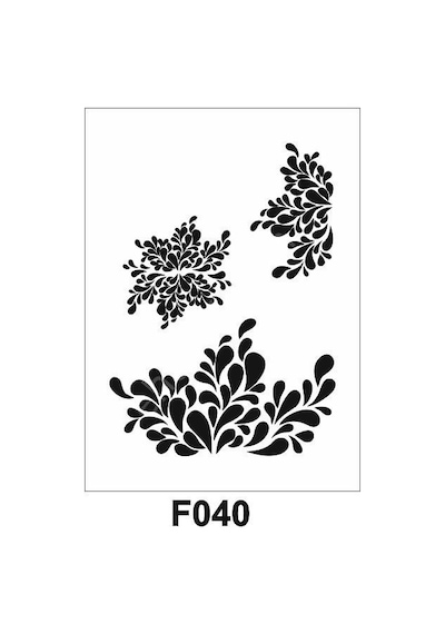 Çiçek Desen Stencil Şablon 21X30 F-040