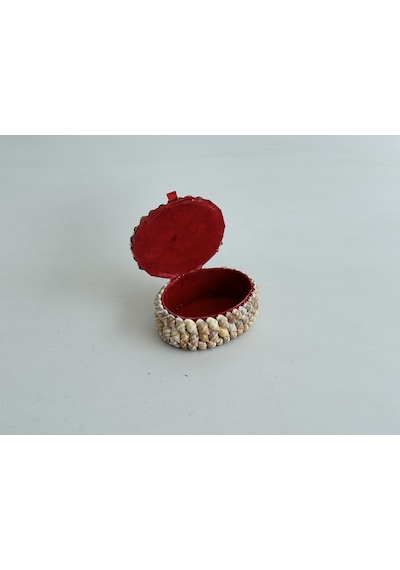 Deniz Kabuğu Kaplamalı Kutu 8x6x4cm - Mücevher Takı Kutusu