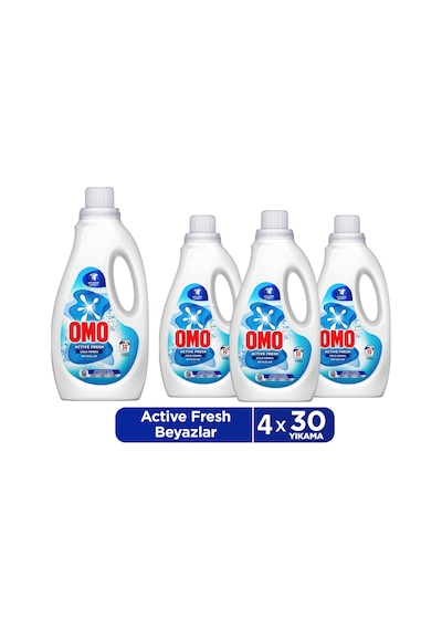 Omo Active Fresh Cold Power Beyazlar İçin Sıvı Deterjan 4 x 1500 ML