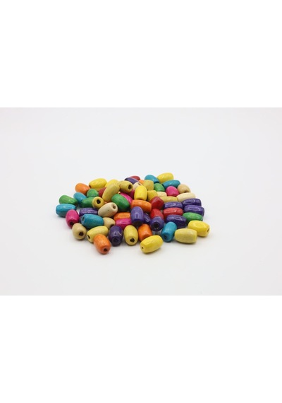 Ahşap Boncuk Arpa Modeli 6x15 Mm çok renkli