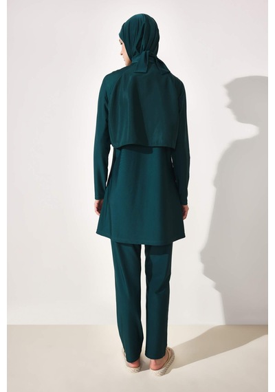 Defacto Regular Fıt 5li Koyu Yeşil Burkini Mayo G8897ax26smgn756 Yeşil-gn756