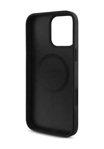Apple iPhone 16 Pro Uyumlu Kılıf Guess Lisanslı Magsafe Şarj Özellikli Small 4g Classic Kapak Siyah