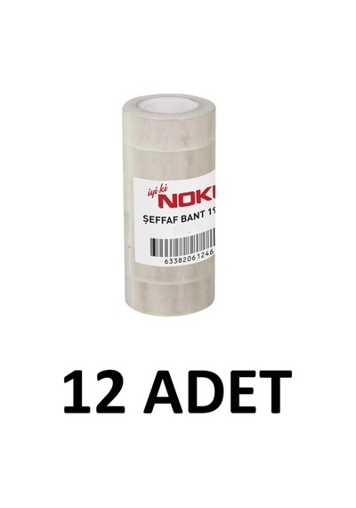 12 Adet Kristal Büro Bandı 19mm X 33 Metre Para Bandı Diğer