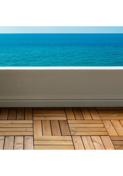 Pafu Sunsoe Fin Çamı Balkon Bahçe Ahşap Yer Döşemesi Karo Deck 30x30 Cm - 10 Adet 0,9m2