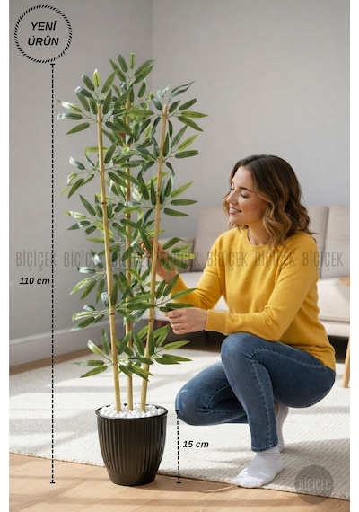 Biçiçek Bambu Ağaci 110 Cm 3 Gövdeli̇