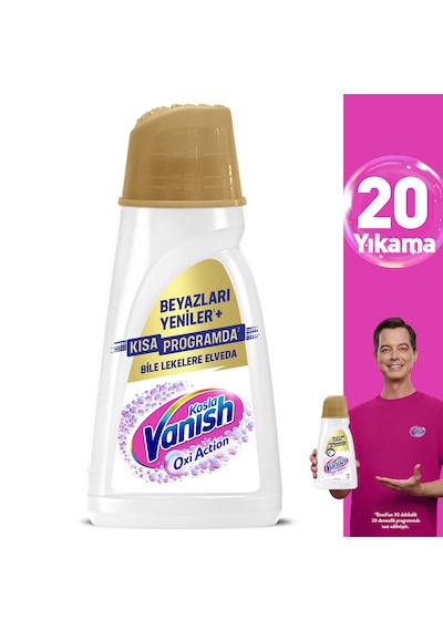 Vanish Oxi Action Deterjan Güçlendirici ve Leke Çıkarıcı Sıvı Kristal Beyaz 1 L + Toz Renkliler 480 Gr