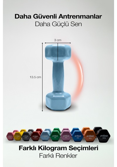 Proforce Vdb Dışı Vinil Kaplı Içi Çelik Döküm Ağırlık Dambıl 3 Kg