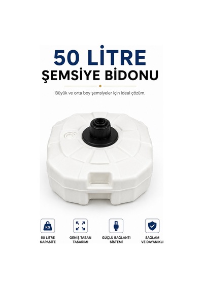 50 Litre Şemsiye Bidonu Beyaz Antrasit