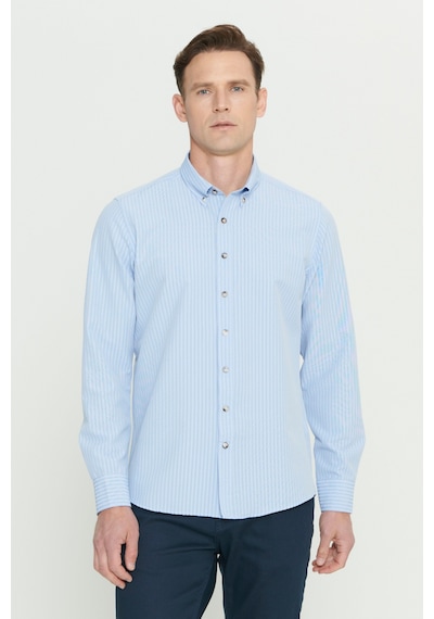 AC&Co / Altınyıldız Classics Erkek Lacı Slim Fit Dar Kesim Düğmeli Gömlek Yaka Uzun Kollu Gömlek Lacivert AC&Co / Altınyıldız Classics Erkek Lacı Slim Fit Dar Kesim Düğmeli Gömlek Yaka Uzun Kollu Gömlek Lacivert