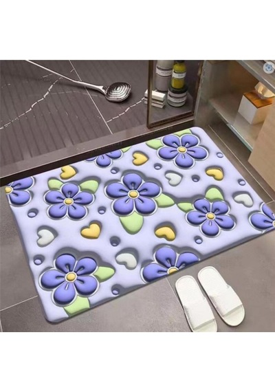 Su Emici Paspas Şık Tasarım Abdest Paspası Kaymaz Taban Banyo Paspası Diğer
