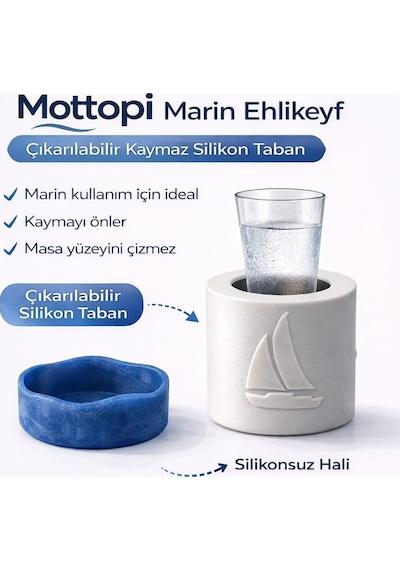 Ehlikeyf Tek Kadeh Beyaz/kaymaz Silikon Taban,termojelli Soğutucu,marin,tekne,güverte Diğer