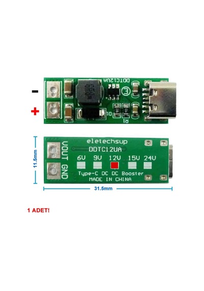 Type C Usb 5v To 12v Boost Modül 9w Dc Voltaj Yükseltici Taşınabilir Minik Güç Kaynağı Step Up Kamera Modem Araba Led