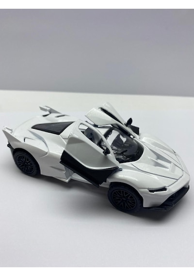 Oyuncak Araba Metal Sesli Işıklı Ferrari Çek Bırak Model Araç 12 Cm Beyaz Beyaz