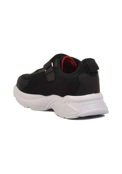 Siyah Kırmızı Fileli Cırtlı Unisex Çocuk Spor Ayakkabı Ruffon P Siyah-Kırmızı