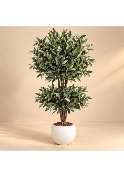 Yapay Zeytin Agacı 17o Cm Beyaz Küre Saksıda
