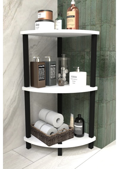 Decoline Banyo Rafı 3 Katlı Moblen Modern Organizer Depolama Ünitesi-beyaz Beyaz