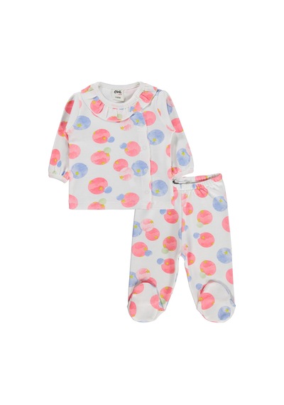 Civil Baby Suluboya Yıldız Emp Bandanalı 1-9 Ay Pijama Takımı - Ekru