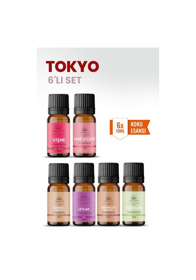 Tokyo 6 Lı Oda Kokusu Seti Buhurdanlık Yağı, Difüzör Esansı Ve Esansiyel Uçucu Yağ 10ml X 6 Karışık