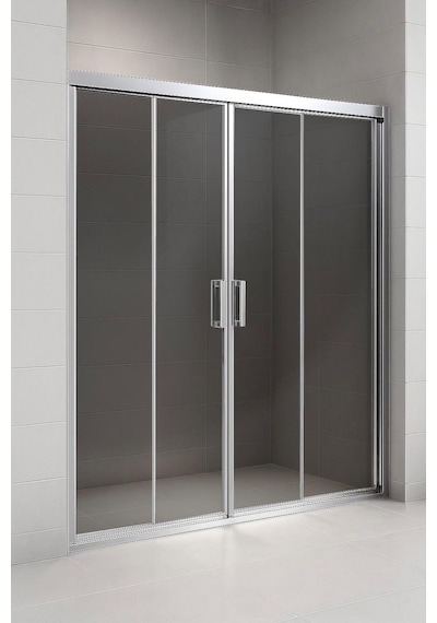 Duşakabin Füme Temper Cam Elegant Seri Ön Cephe Krom Profil - Yükseklik: 190 Cm Krom