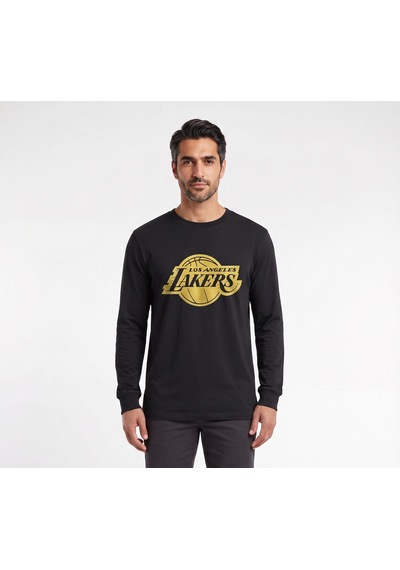 Usa Los Angeles Sarı Baskı Siyah Erkek Sweatshirt 13206