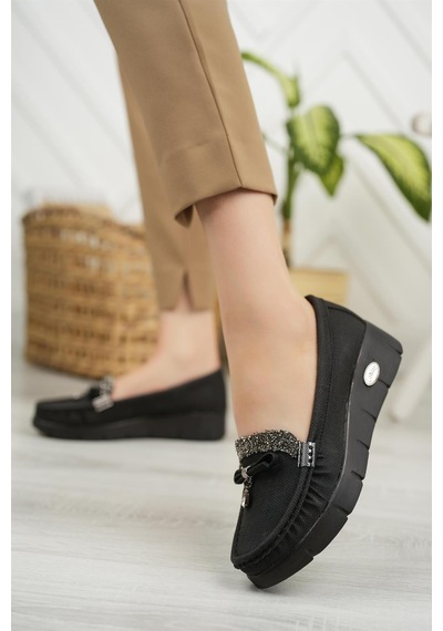 Nesil Shoes Nstar 400 Siyah Kot Anatomik Günlük Kadın Ayakkabı-siyah Kot Siyah