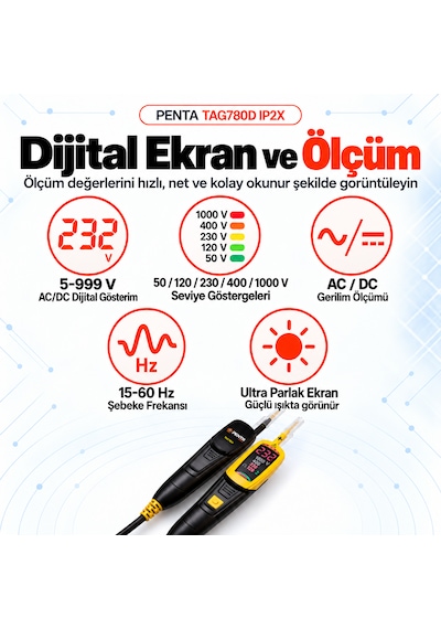 Penta Tag780d Ip2x Dijital Alçak Gerilim Dedektörü
