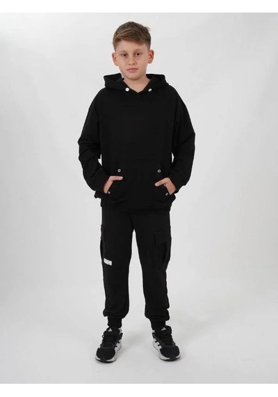 Zekids Çocuk Çıtçıt Detaylı Kapüşonlu Pamuklu Sweatshirt-14837 Siyah Zekids Çocuk Çıtçıt Detaylı Kapüşonlu Pamuklu Sweatshirt-14837 Siyah